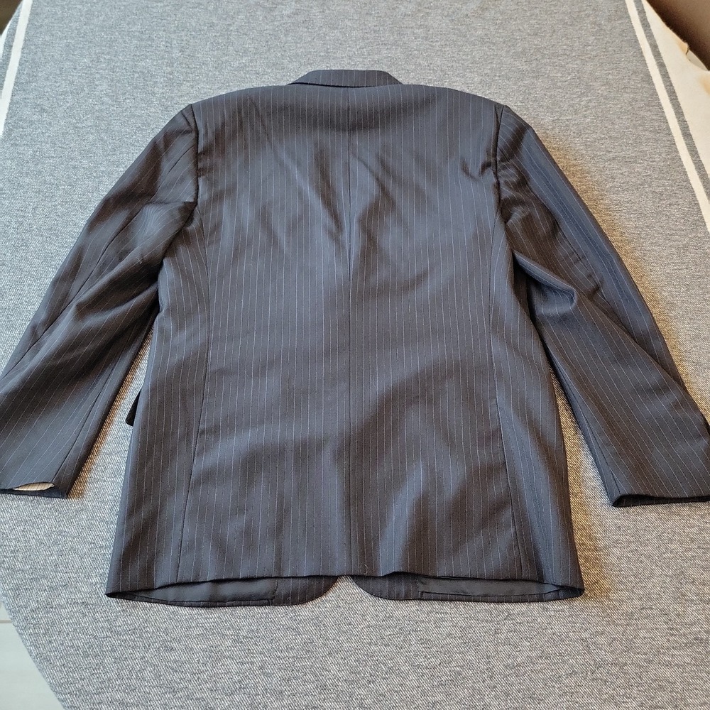 Corneliani Suit Men's 42R Wool 3 Piece Pinstripes Black Pants 35x31 Vest (52 EU) - Picture 8 of 15